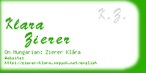 klara zierer business card